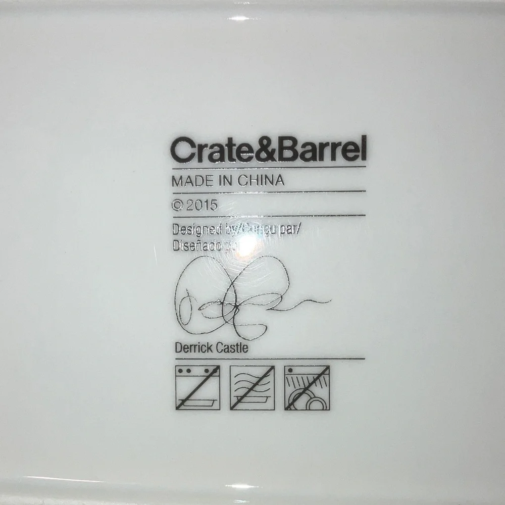 Crate&Barrel White Ceramic Serving Tray Moscow Mule 7” X 5”